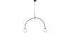 Buy Glass Ball Ceiling Lamp - 2-Arm Pendant Lamp - Josephine Black 59623 - in the UK