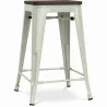 Bar Stool - Industrial Design - Wood & Steel - 60cm -Stylix image 9