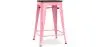 Bar Stool - Industrial Design - Wood & Steel - 60cm -Stylix image 9