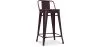 Industrial Design Bar Stool with Backrest - Wood & Steel - 60 cm - Stylix image 9
