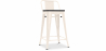 Buy Industrial Design Bar Stool with Backrest - Wood & Steel - 60 cm - Stylix Cream 59117 home delivery