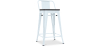 Buy Industrial Design Bar Stool with Backrest - Wood & Steel - 60 cm - Stylix Grey blue 59117 - in the UK