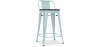 Buy Industrial Design Bar Stool with Backrest - Wood & Steel - 60 cm - Stylix Pale green 59117 at Privatefloor