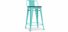 Buy Industrial Design Bar Stool with Backrest - Wood & Steel - 60 cm - Stylix Pastel green 59117 in the United Kingdom