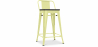 Buy Industrial Design Bar Stool with Backrest - Wood & Steel - 60 cm - Stylix Pastel yellow 59117 in the United Kingdom