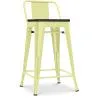Buy Tolix stool wooden and small backrest - 60cm Pastel yellow 59117