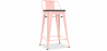 Buy Industrial Design Bar Stool with Backrest - Wood & Steel - 60 cm - Stylix Pastel orange 59117 - prices