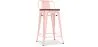 Industrial Design Bar Stool with Backrest - Wood & Steel - 60 cm - Stylix image 9