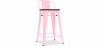 Buy Industrial Design Bar Stool with Backrest - Wood & Steel - 60 cm - Stylix Pink 59117 at Privatefloor