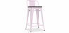 Buy Industrial Design Bar Stool with Backrest - Wood & Steel - 60 cm - Stylix Pastel pink 59117 home delivery
