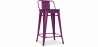 Buy Industrial Design Bar Stool with Backrest - Wood & Steel - 60 cm - Stylix Purple 59117 - in the UK