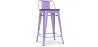 Industrial Design Bar Stool with Backrest - Wood & Steel - 60 cm - Stylix image 9