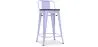 Industrial Design Bar Stool with Backrest - Wood & Steel - 60 cm - Stylix image 9