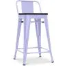 Buy Tolix stool wooden and small backrest - 60cm Lavander 59117