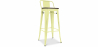 Buy Industrial Design Bar Stool with Backrest - Wood & Steel - 76cm - Stylix Pastel yellow 59118 in the United Kingdom