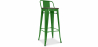 Buy Industrial Design Bar Stool with Backrest - Wood & Steel - 76cm - Stylix Green 59118 - in the UK