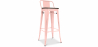 Buy Industrial Design Bar Stool with Backrest - Wood & Steel - 76cm - Stylix Pastel orange 59118 in the United Kingdom