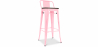 Buy Industrial Design Bar Stool with Backrest - Wood & Steel - 76cm - Stylix Pink 59118 home delivery