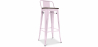 Buy Industrial Design Bar Stool with Backrest - Wood & Steel - 76cm - Stylix Pastel pink 59118 with a guarantee