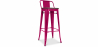 Buy Industrial Design Bar Stool with Backrest - Wood & Steel - 76cm - Stylix Fuchsia 59118 - in the UK
