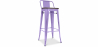 Buy Industrial Design Bar Stool with Backrest - Wood & Steel - 76cm - Stylix Pastel purple 59118 - prices