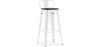 Buy Bar Stool with Backrest - Industrial Design - Wood & Steel - 76cm - Stylix White 59693 in the United Kingdom