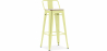 Buy Bar Stool with Backrest - Industrial Design - 76 cm - Stylix Pastel yellow 59694 - prices