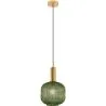 Buy Pendant lamp in vintage style, glass and metal - Amelia Green 59835