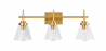 Buy Golden Wall Lamp - Crystal Shade - 3 Lights - Runa Gold 59843 - in the UK