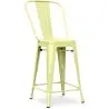 Buy Tolix square bar stool with backrest - 60cm Pastel yellow 58410