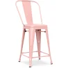 Buy Tolix square bar stool with backrest - 60cm Pastel orange 58410
