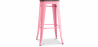 Buy Industrial Design Bar Stool - Wood & Steel - 76cm - Stylix Pink 99954406 - in the UK