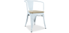 Buy Dining Chair with Armrests - Wood and Steel - Stylix Grey blue 59711 with a guarantee