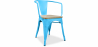 Buy Dining Chair with Armrests - Wood and Steel - Stylix Turquoise 59711 - in the UK