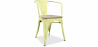 Buy Dining Chair with Armrests - Wood and Steel - Stylix Pastel yellow 59711 home delivery