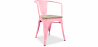 Buy Dining Chair with Armrests - Wood and Steel - Stylix Pink 59711 - in the UK