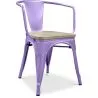 Buy Stylix Chair with Armrest - Metal and Light Wood Pastel purple 59711