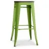 Buy Industrial Design Bar Stool - Wood & Steel - 76cm - Stylix Light green 99954406