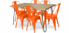 Buy Pack Dining Table - Industrial Design 150cm + Pack of 6 Dining Chairs - Industrial Design - Hairpin Stylix Orange 59922 at Privatefloor