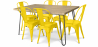 Buy Pack Dining Table - Industrial Design 150cm + Pack of 6 Dining Chairs - Industrial Design - Hairpin Stylix Yellow 59922 in the United Kingdom