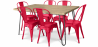 Buy Pack Dining Table - Industrial Design 150cm + Pack of 6 Dining Chairs - Industrial Design - Hairpin Stylix Red 59922 home delivery