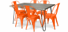 Buy Pack Dining Table - Industrial Design 150cm + Pack of 6 Dining Chairs - Industrial Design - Hairpin Stylix Orange 59924 at Privatefloor