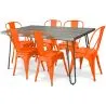 Buy Grey Hairpin 150x90 Dining Table + X6 Stylix Chair Orange 59924