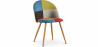 Buy Dining Chair Accent Patchwork Upholstered Scandi Retro Design Wooden Legs - Evelyne Simona Multicolour 59934 - in the UK