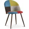 Buy Dining Chair Accent Patchwork Upholstered Scandi Retro Design Dark Wooden Legs - Evelyne Simona Multicolour 59939