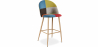 Buy Patchwork Upholstered Stool - Scandinavian Style - Evelyne Multicolour 59944 - in the UK