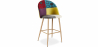 Buy Patchwork Upholstered Stool - Scandinavian Style - Evelyne Multicolour 59945 - in the UK