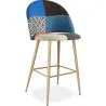 Buy Patchwork Upholstered Bar Stool Scandinavian Design with Metal Legs - Evelyne Pixi Multicolour 59946