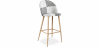 Buy Patchwork Upholstered Stool - Scandinavian Style - Black and White - Evelyne White / Black 59947 - in the UK