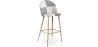 Patchwork Upholstered Stool - Scandinavian Style - Black and White - Evelyne image 9